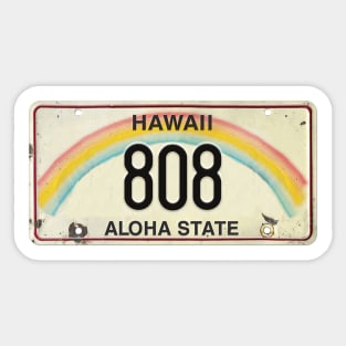 808 Vintage Hawaii License Plate Sticker